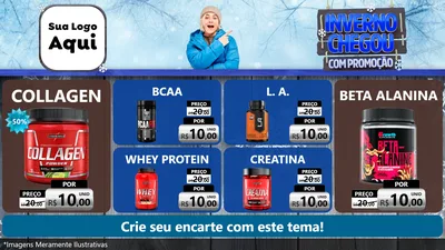 Modelo de TV para TV Horizontal com o tema Inverno Chegou Com Promoção para Suplementos alimentares
