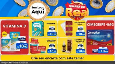 Modelo de TV para TV Horizontal com o tema Quarta do Real para Farmácia