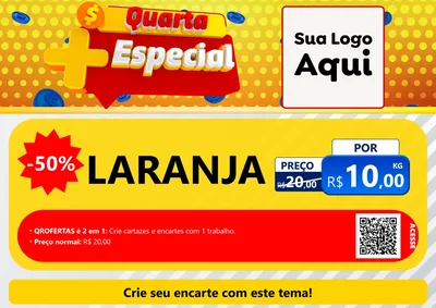 Modelo de Cartaz para Cartaz A4 Horizontal com o tema Quarta Mais Especial para Hortifrúti
