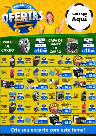 Modelo de Encarte para Encarte A4 Vertical com o tema Semana de Ofertas - Copa para Auto peças