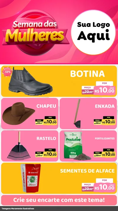 Modelo de TV para TV Vertical com o tema Semana das Mulheres para Agropecuária