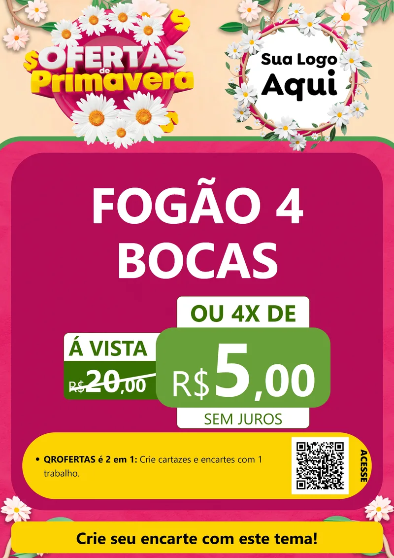 Modelo de Cartaz para Cartaz A4 Vertical com o tema Ofertas de Primavera para Móveis e Eletro