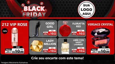 Modelo de TV para TV Horizontal com o tema Black Friday para Perfumes