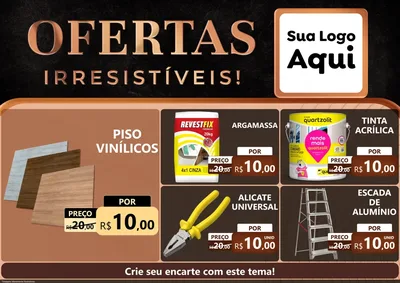 Modelo de Encarte para Encarte A4 Horizontal com o tema Ofertas Irresistíveis! para Material para Construção