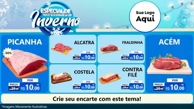 Modelo de TV para TV Horizontal com o tema Especial de Inverno para Açougue