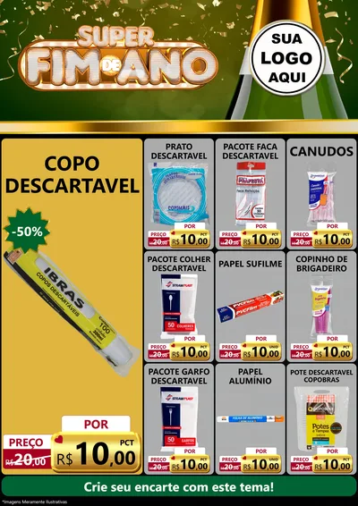 Modelo de Encarte para Encarte A4 Vertical com o tema Super Fim de Ano para Embalagens