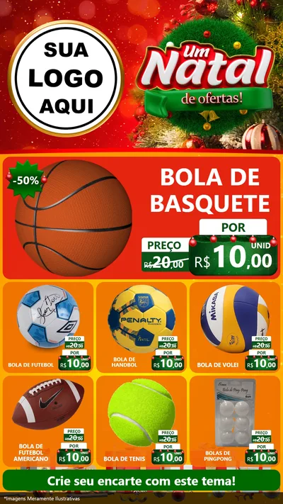 Modelo de Rede Social para Stories com o tema Um Natal de Ofertas para Artigos Esportivos