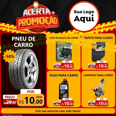Modelo de Rede Social para Feed Facebook com o tema Alerta de Promoção para Auto peças