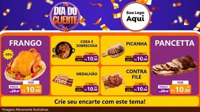Modelo de TV para TV Horizontal com o tema Dia do Cliente para Assados