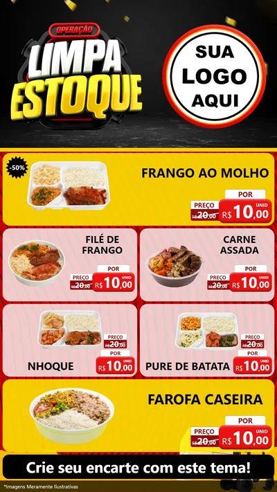 Modelo de TV para TV Vertical com o tema Operação Limpa Estoque para Restaurante