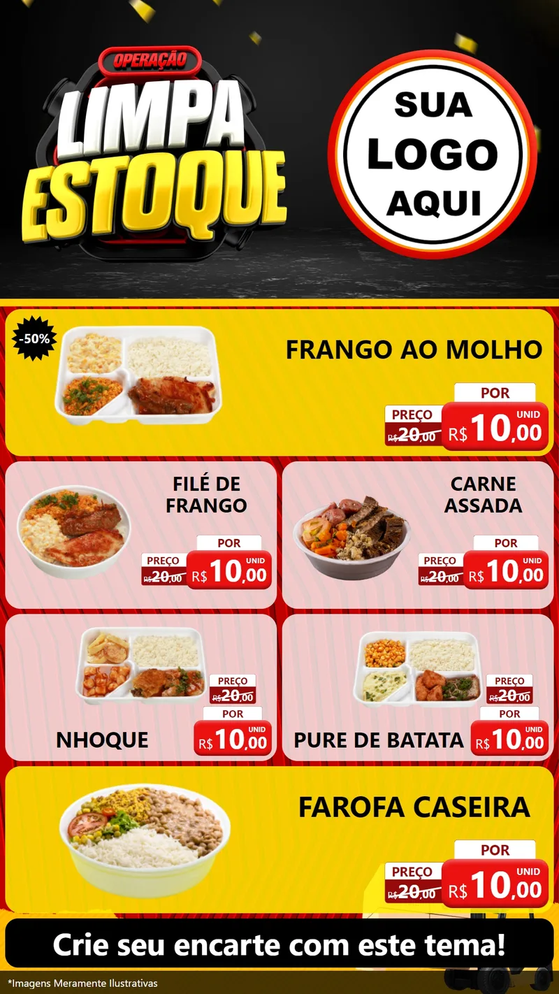 Modelo de TV para TV Vertical com o tema Operação Limpa Estoque para Restaurante