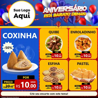 Modelo de Rede Social para Feed Facebook com o tema Aniversário para Salgadaria