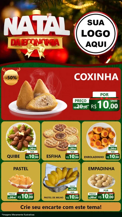 Modelo de Rede Social para Stories com o tema Natal da Economia para Salgadaria