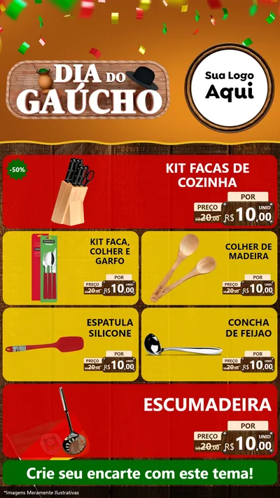 Modelo de TV para TV Vertical com o tema Dia do Gaúcho para Utilidades Domésticas