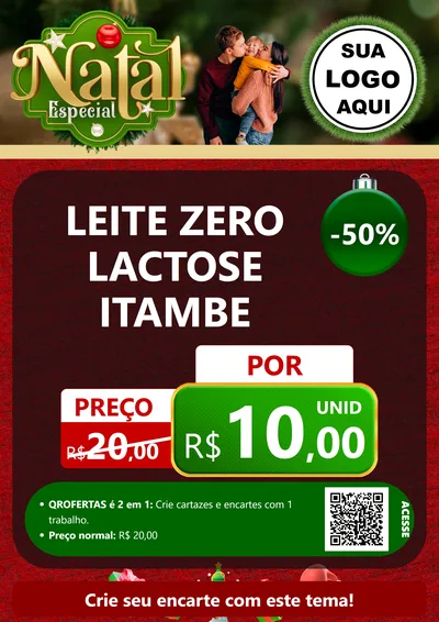 Modelo de Cartaz para Cartaz A4 Vertical com o tema Natal Especial para Frios e Laticínios