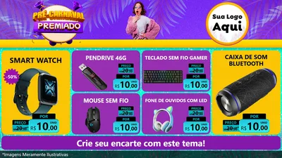 Modelo de TV para TV Horizontal com o tema Pré-Carnaval Premiado para Informática