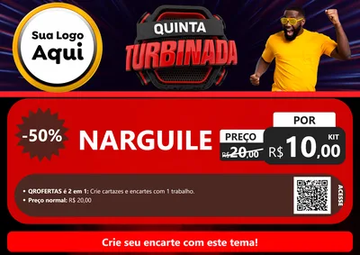 Modelo de Cartaz para Cartaz A4 Horizontal com o tema Quinta Turbinada para Tabacaria