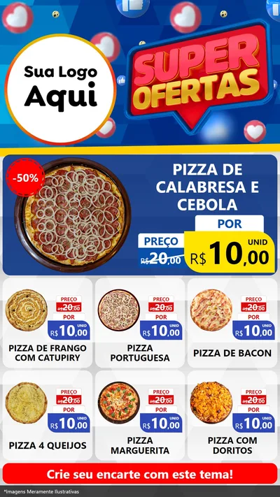 Modelo de Rede Social para Stories com o tema Super Ofertas para Pizzaria