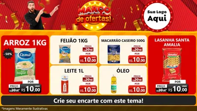 Modelo de TV para TV Horizontal com o tema Março de Ofertas! para Supermercado