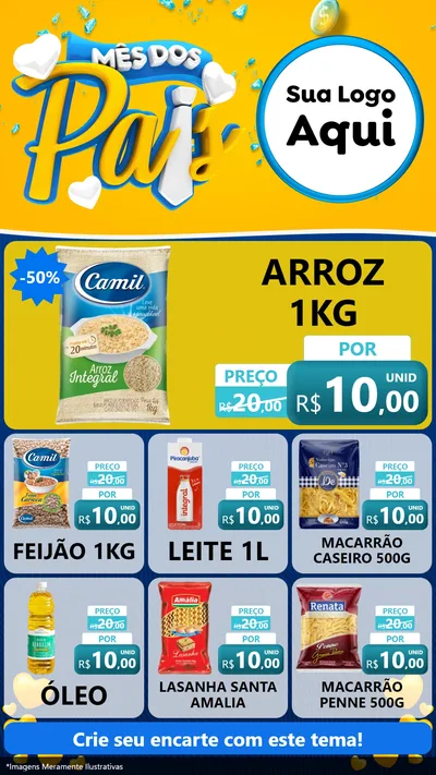 Modelo de Rede Social para Stories com o tema Mês dos Pais para Supermercado