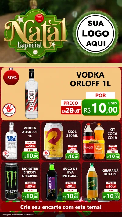 Modelo de Rede Social para Stories com o tema Natal Especial para Distribuidora de bebidas
