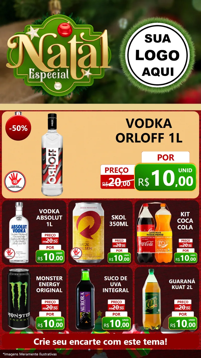 Modelo de Rede Social para Stories com o tema Natal Especial para Distribuidora de bebidas
