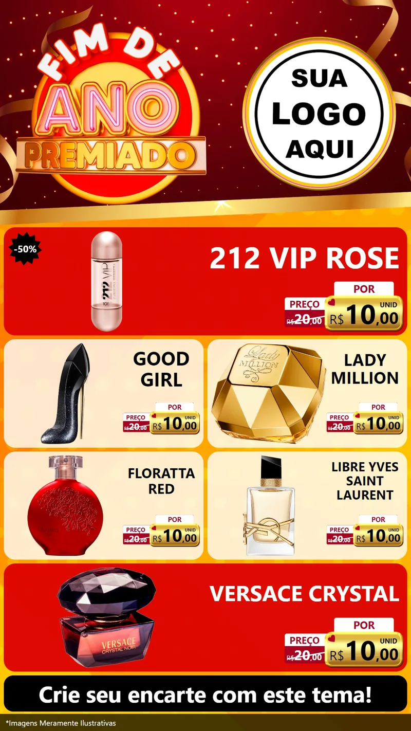 Modelo de TV para TV Vertical com o tema Fim de Ano Premiado para Perfumes