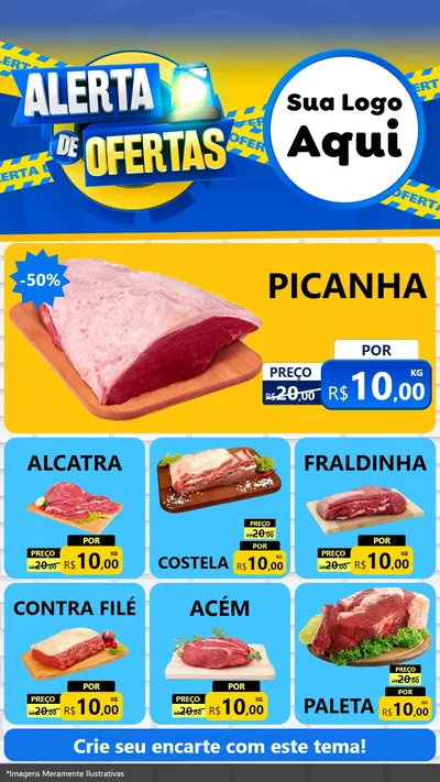 Modelo de Rede Social para Stories com o tema Alerta de Ofertas para Açougue