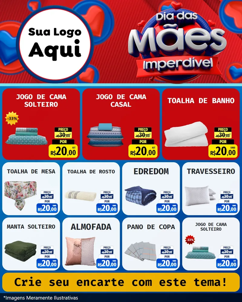 Modelo de Rede Social para Feed Instagram com o tema Dia Das Mães Imperdível para Cama, Mesa e Banho