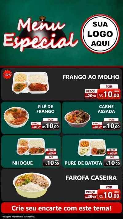 Modelo de TV para TV Vertical com o tema Menu Especial para Restaurante