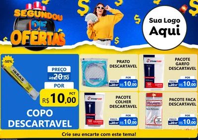 Modelo de Encarte para Encarte A4 Horizontal com o tema Segundou de Ofertas para Embalagens