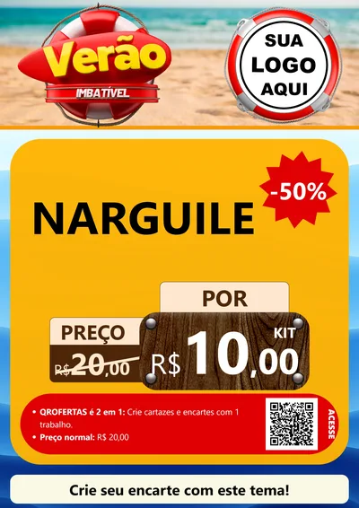 Modelo de Cartaz para Cartaz A4 Vertical com o tema Verão Imbatível para Tabacaria