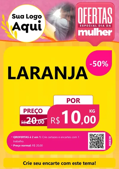 Modelo de Cartaz para Cartaz A4 Vertical com o tema Ofertas - Especial Dia Das Mulheres para Hortifrúti