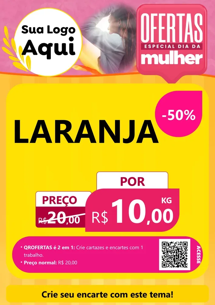 Modelo de Cartaz para Cartaz A4 Vertical com o tema Ofertas - Especial Dia Das Mulheres para Hortifrúti