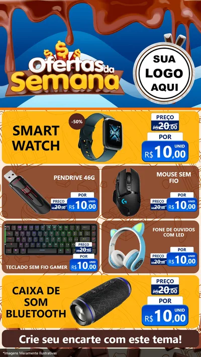 Modelo de TV para TV Vertical com o tema Ofertas da Semana - Páscoa para Informática