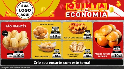 Modelo de TV para TV Horizontal com o tema Quinta da Economia para Padaria