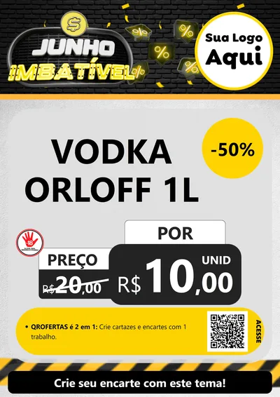 Modelo de Cartaz para Cartaz A4 Vertical com o tema Junho Imbatível para Distribuidora de bebidas