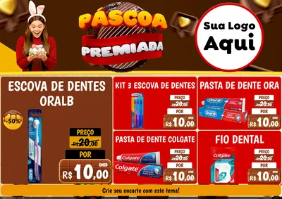 Modelo de Encarte para Encarte A4 Horizontal com o tema Páscoa Premiada para Higiene Pessoal