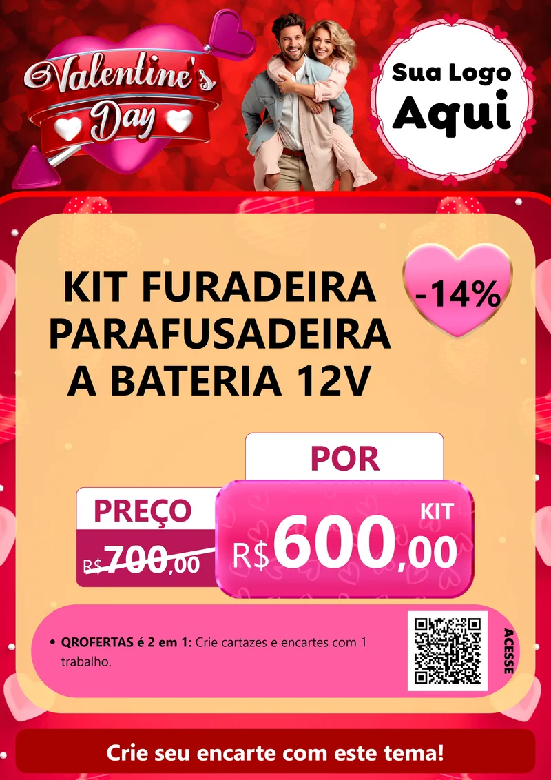 Modelo de Cartaz para Cartaz A4 Vertical com o tema Valentine's Day para Maquinas e Ferramentas