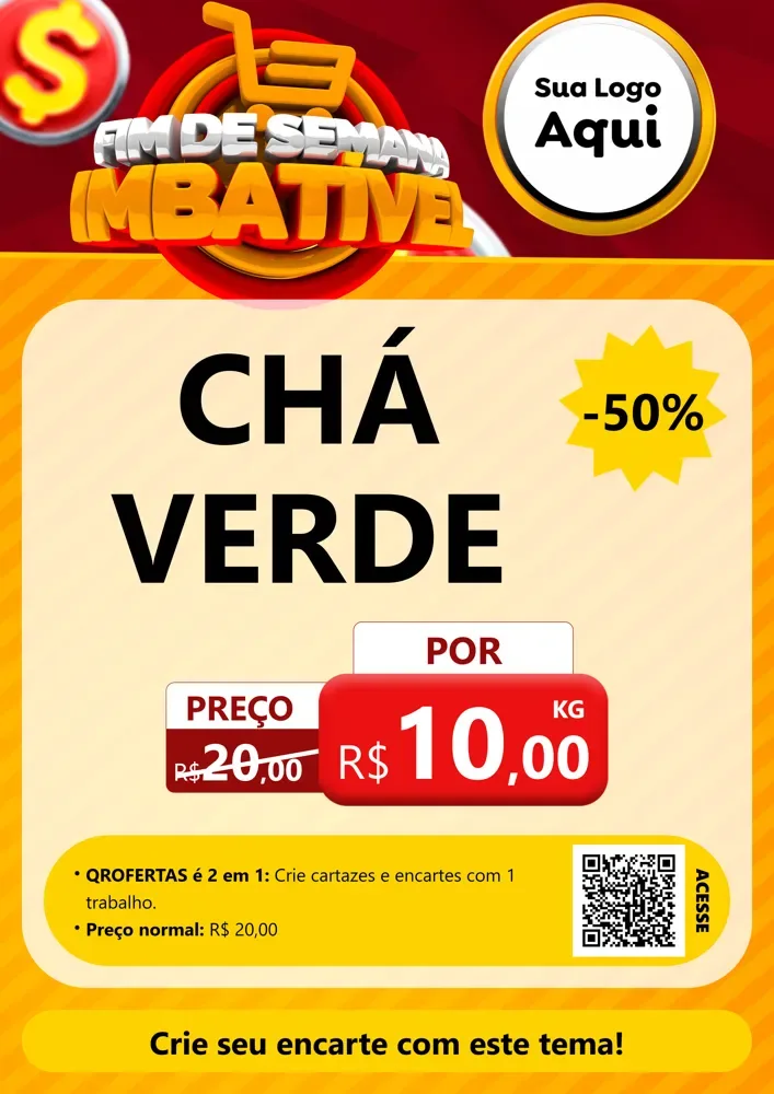 Modelo de Cartaz para Cartaz A4 Vertical com o tema Fim de Semana Imbatível para Produtos Naturais