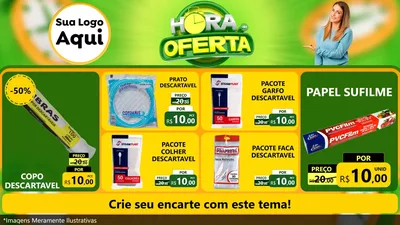 Modelo de TV para TV Horizontal com o tema Hora da Oferta para Embalagens