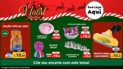 Modelo de TV para TV Horizontal com o tema Natal Imperdível para Pet Shop