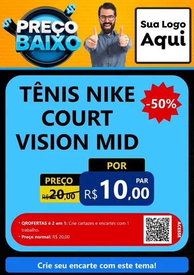 Modelo de Cartaz para Cartaz A4 Vertical com o tema Preço Baixo para Calçados
