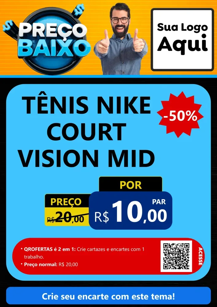Modelo de Cartaz para Cartaz A4 Vertical com o tema Preço Baixo para Calçados