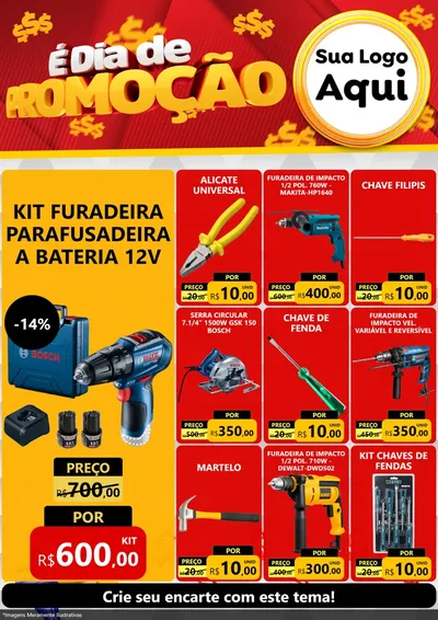 Modelo de Encarte para Encarte A4 Vertical com o tema É Dia De Promoção para Maquinas e Ferramentas