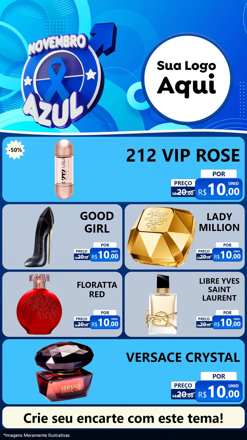 Modelo de TV para TV Vertical com o tema Novembro Azul para Perfumes