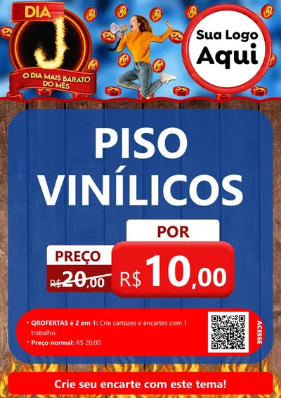 Modelo de Cartaz para Cartaz A4 Vertical com o tema Dia J - O Dia Mais Barato Do Mês para Material para Construção