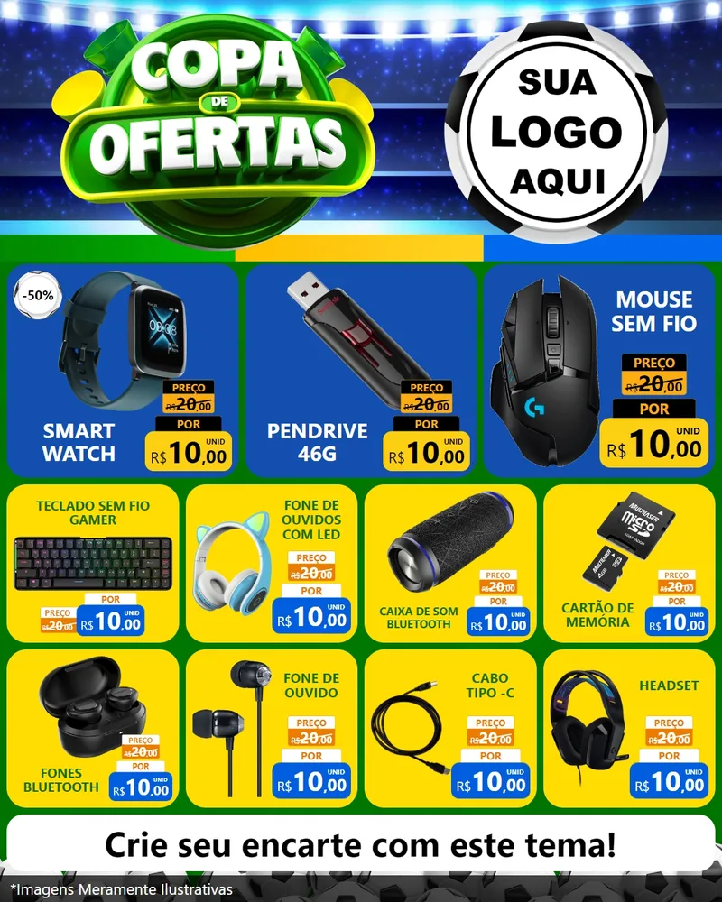 Modelo de Rede Social para Feed Instagram com o tema Copa de Ofertas para Informática