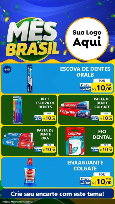 Modelo de TV para TV Vertical com o tema Mês do Brasil para Higiene Pessoal