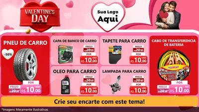 Modelo de TV para TV Horizontal com o tema Valentine's Day para Auto peças